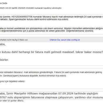 Fatura Gönderiminde Sürekli Aksaklık Yaşıyorum