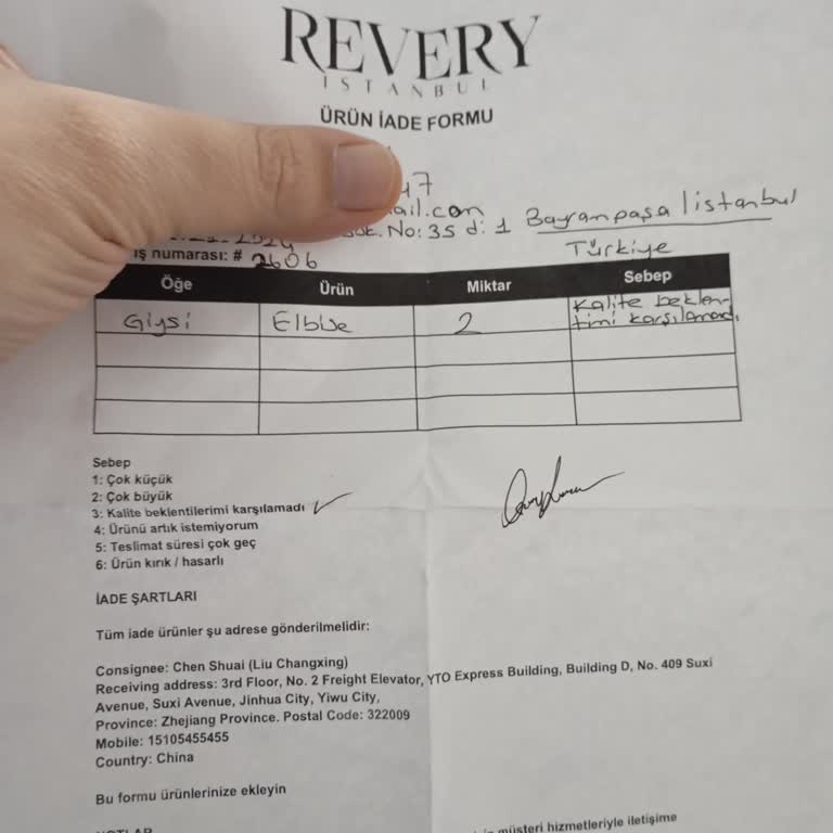 Kalitesiz Ürün Ve İade Sorunu: Revery İstanbul Mağduriyeti