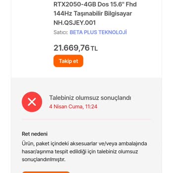 Hepsiburada'da İade Sorunu Ve Çelişkili Satıcı İletişimi