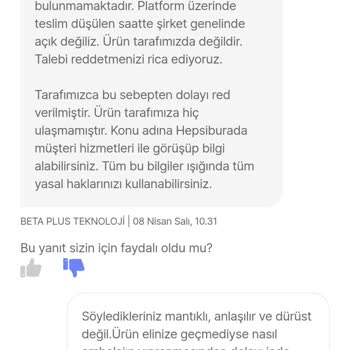 Hepsiburada'da İade Sorunu Ve Çelişkili Satıcı İletişimi