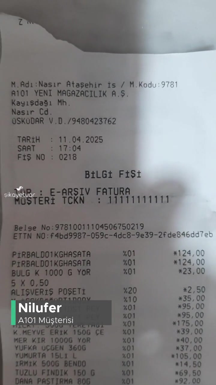 A101 Şikayetçiyim Kadın Kasiyerden! videonun kapak resmi