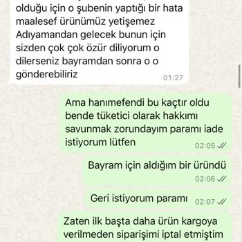 Sipariş İptali Ve Yanlış Ürün Gönderimi Sonrası Mağduriyet