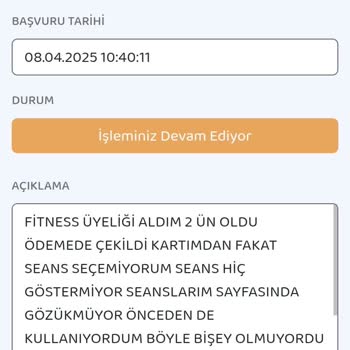 Üyelik Sorunu: Fitness Seanslarım Görünmüyor
