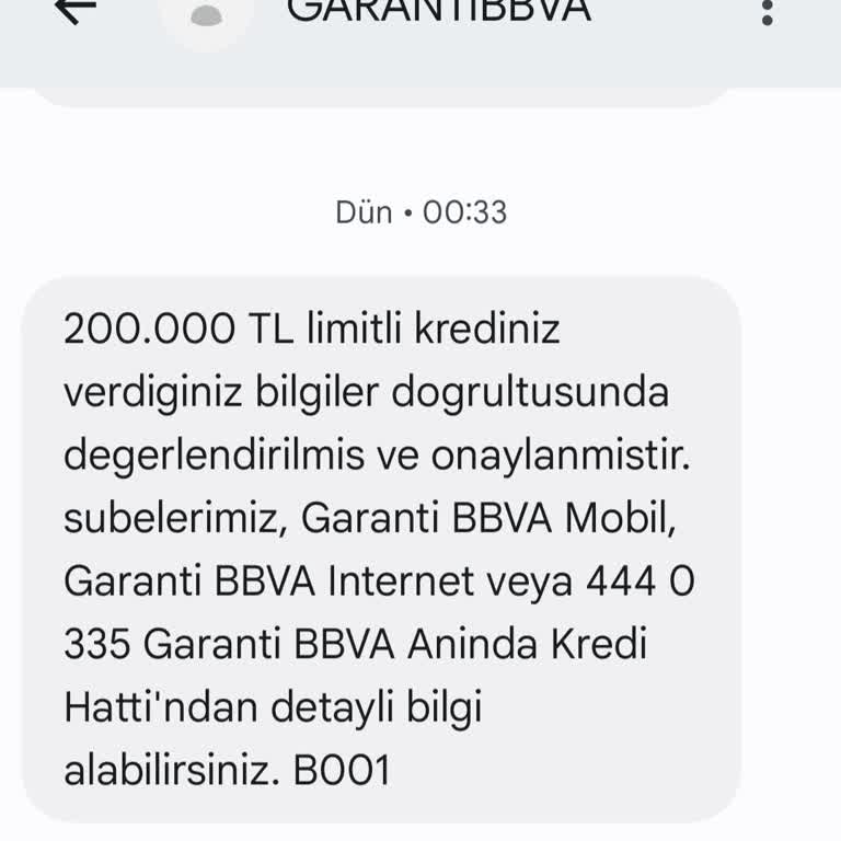 Garanti Bankası'nın Kredi Başvurusu Konusundaki Tutumu