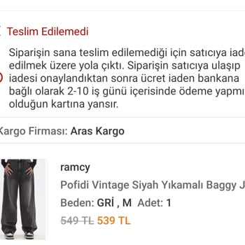 Aras Kargo Yalova Şubesi Teslimat Sorunu