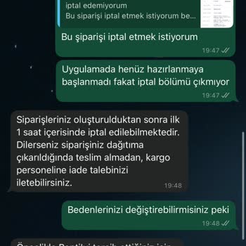 Yanlış Beden Siparişinde İptal Sorunu