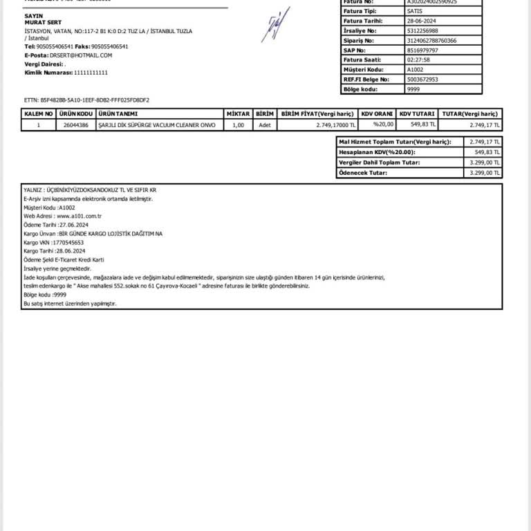 Onvo Süpürge Ve Servis Deneyiminde Hayal Kırıklığı