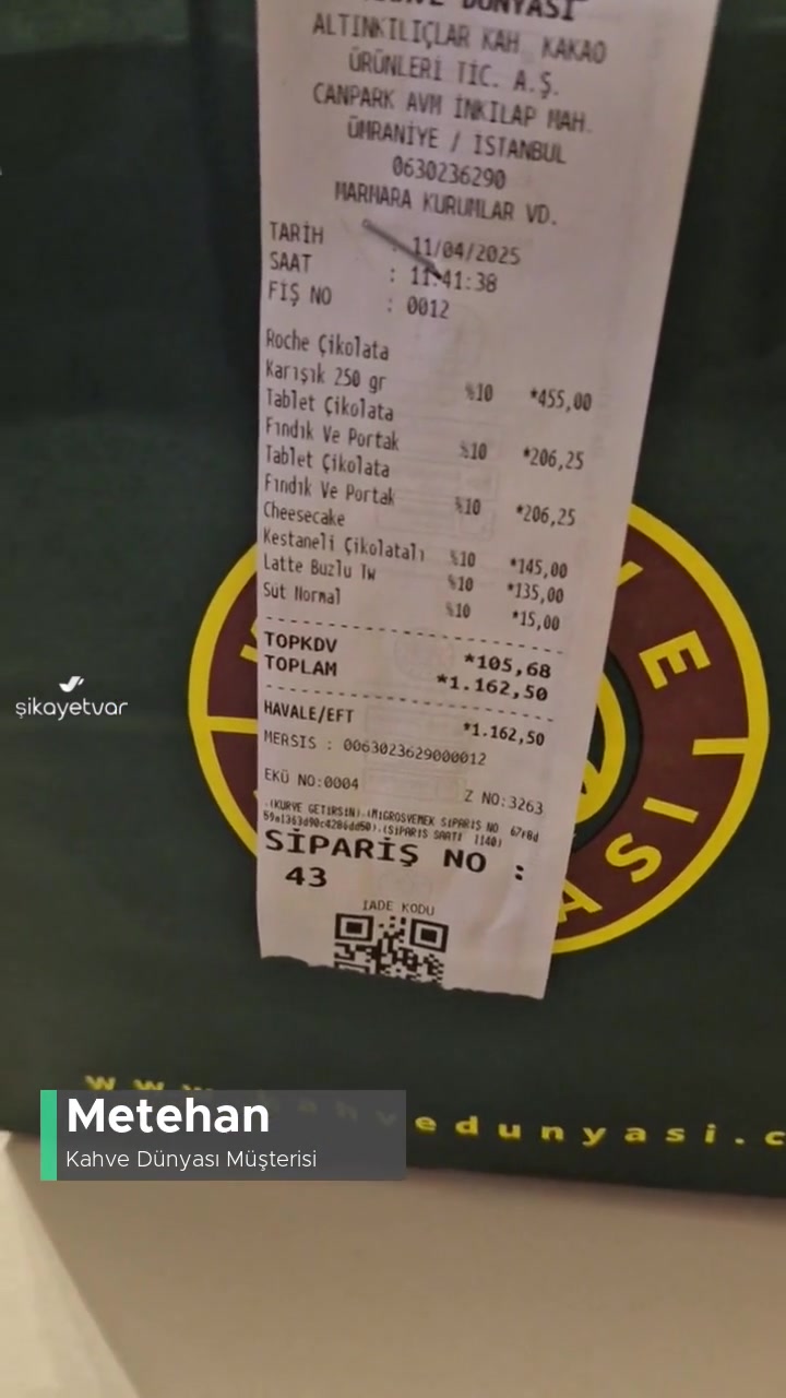 Kahve Dünyası Çikolata Paketinden Çıkan Kurt videonun kapak resmi