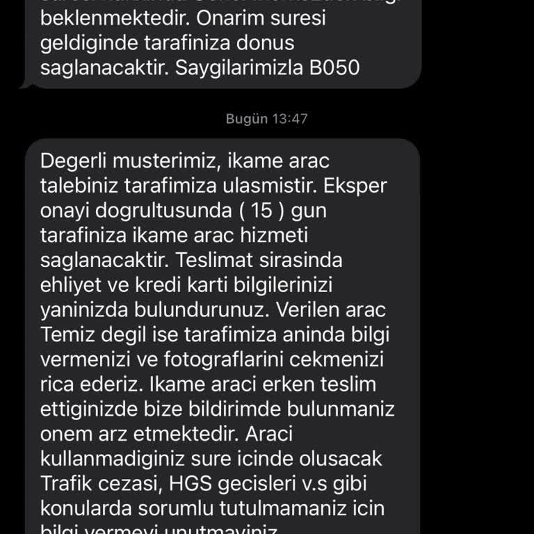 İkame Araç Talebinde Hayal Kırıklığı