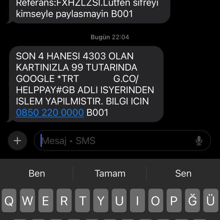 Bilinmeyen İşlemle İlgili Acil Müdahale Talebi