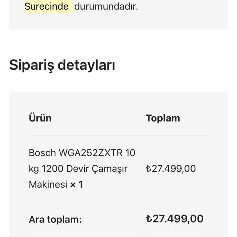 Memnunal Çamaşır Makinesi Siparişi Hala Ulaşmadı, Geri Dönüş Bekliyorum