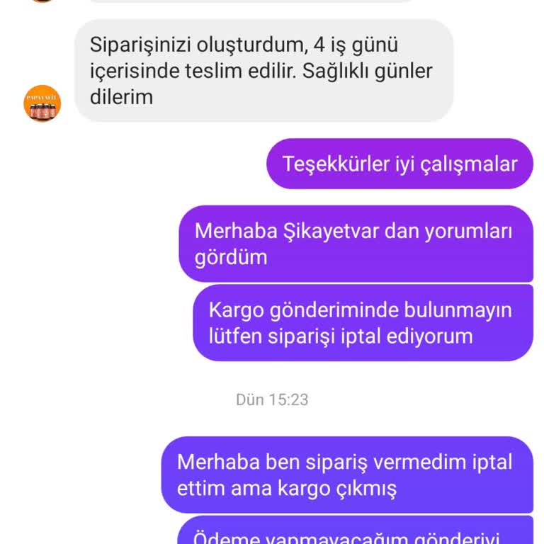 İptal Edilen Siparişin Gönderimi Ve İletişimsizlik Sorunu