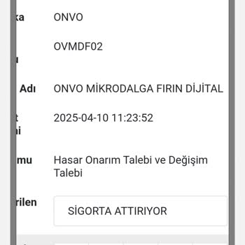 Onvo Mikrodalga Fırın Garanti Sorunu