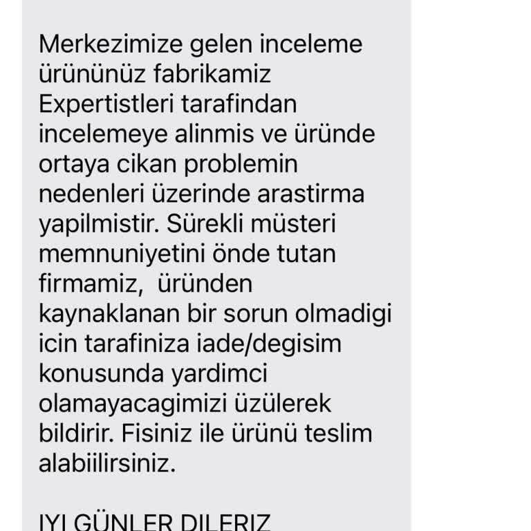 Çizme Topuğunun Renk Değişimi Ve Yetersiz Müşteri Hizmeti