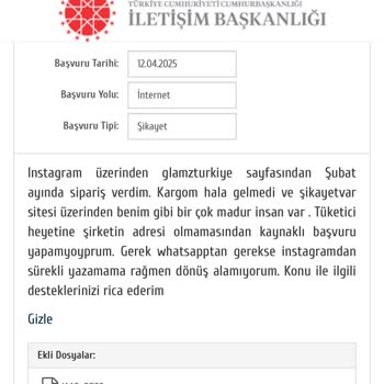 Glamz Türkiye Sipariş Gecikmesi Ve İletişim Sorunları
