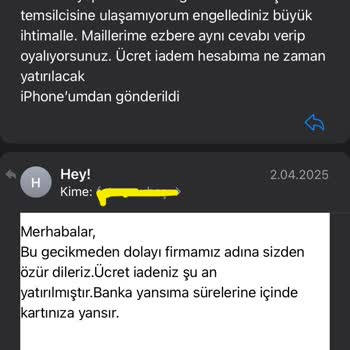İade Edilmeyen Ücret Ve Ulaşılamayan Müşteri Hizmetleri Sorunu