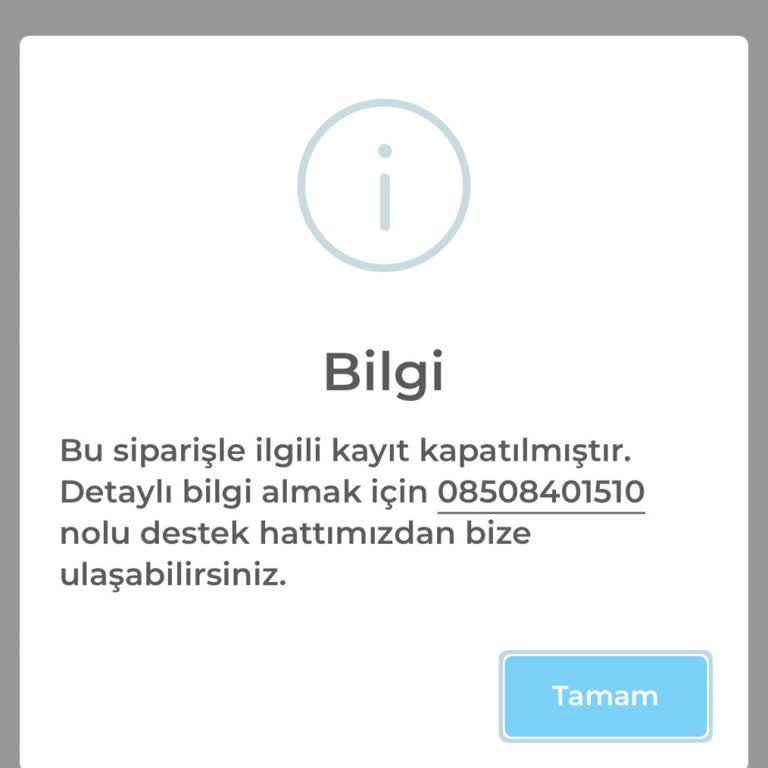 Sipariş İptali İçin Cevap Bekliyorum