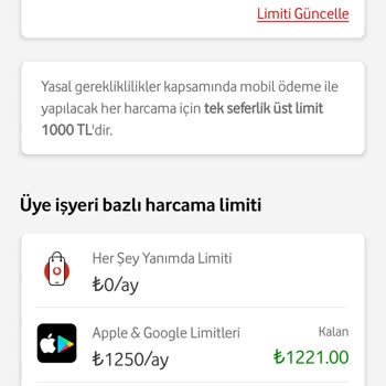 Vodafone Mobil Ödeme Limit Sorunu Ve Sürekli Hatalar