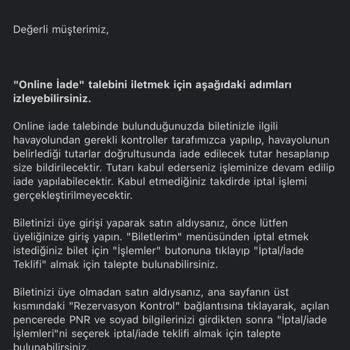 Uçak İptali Sonrası İade Sorunu