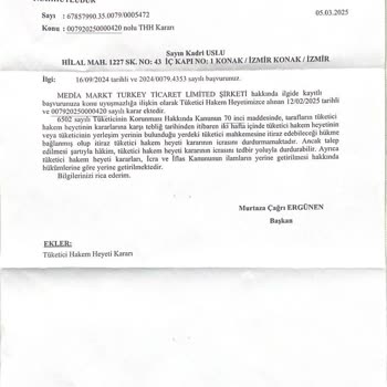 Tüketici Hakem Heyeti Kararının Uygulanmaması Hakkında Son Uyarı