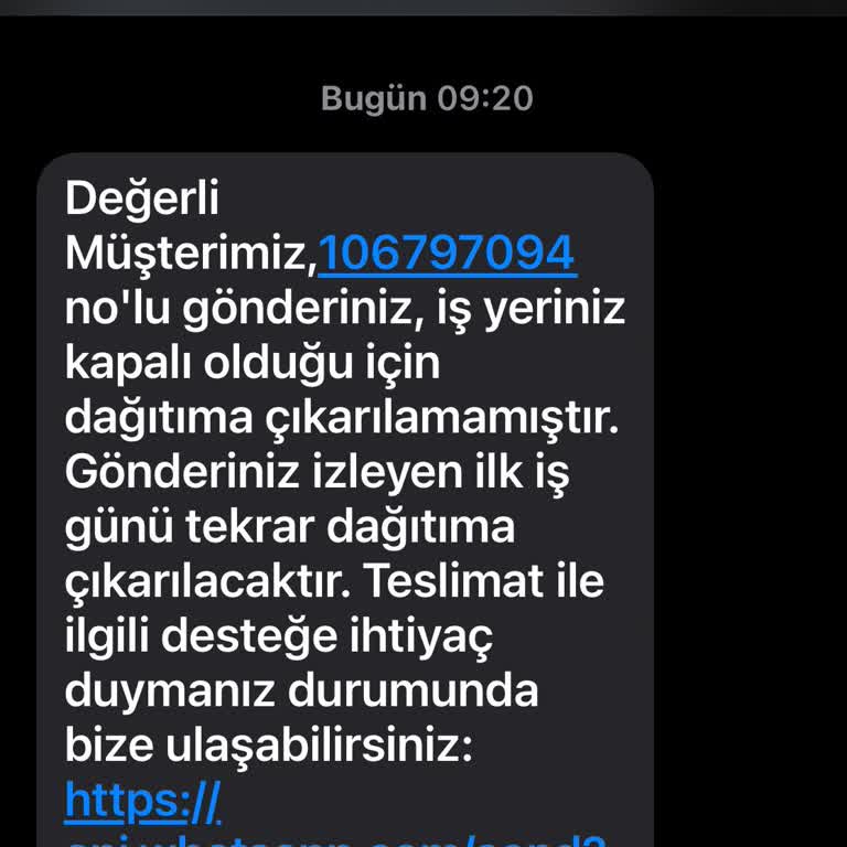 Yanlış Teslimat Bildirimiyle Geciken Sipariş