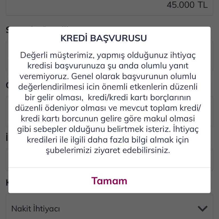 Ön Onaylı Kredi Limitine Erişim Sorunu