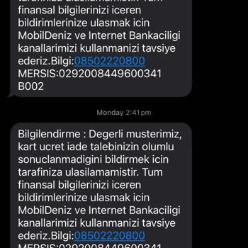 Onaysız Kart Ücreti İadesi Bekleniyor