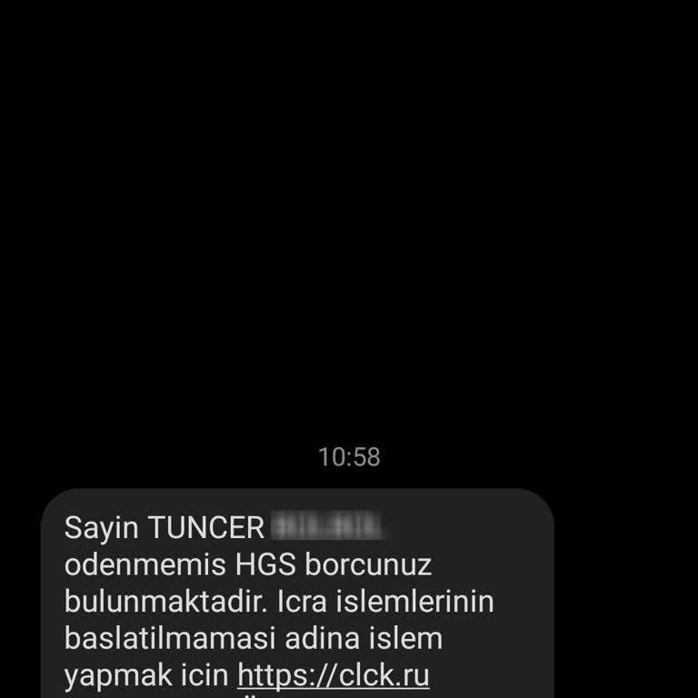 Şüpheli SMS'e Dikkat: HGS Borcu Uyarısı