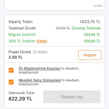 Migros Uygulamasında Fazla Ücret Ve Uzun Bekleme Süresi