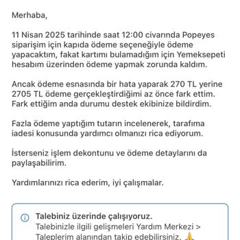 Yanlış Gönderilen Ödeme İçin İade Talebi