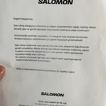 Salomon Ayakkabıda Erken Deformasyon Ve Yetersiz Müşteri Hizmeti