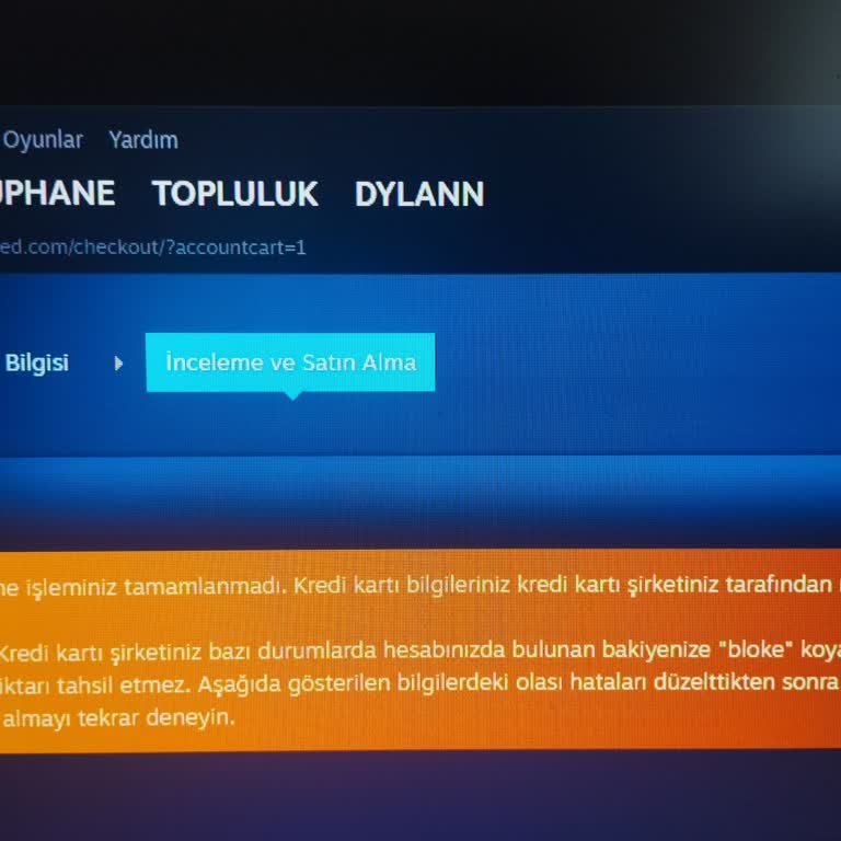 Hadi Kart İle Steam Alışverişinde Ödeme Sorunu