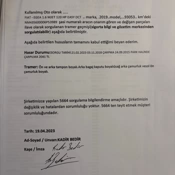 Otokoç Servisi'nde Yanıltıcı Hasar Kaydı Sorunu