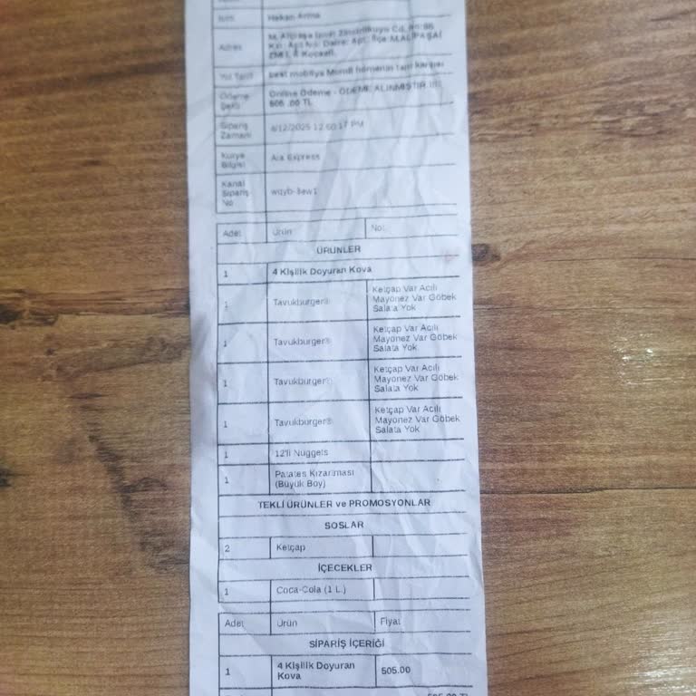 Sürekli Yanlış Sipariş Sorunu