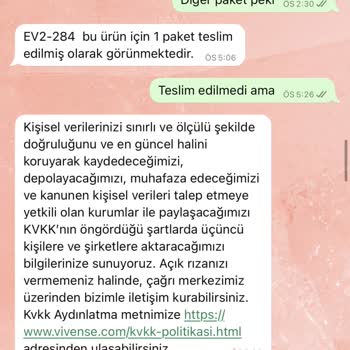 Vivense'den Teslim Edilmeyen Yatak Ve Çözüm Bekleyen Müşteri