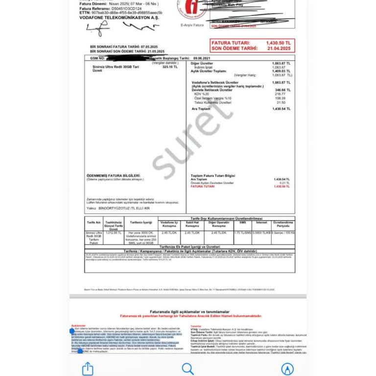 Vodafone Cayma Bedeli Ve Fatura Şoku
