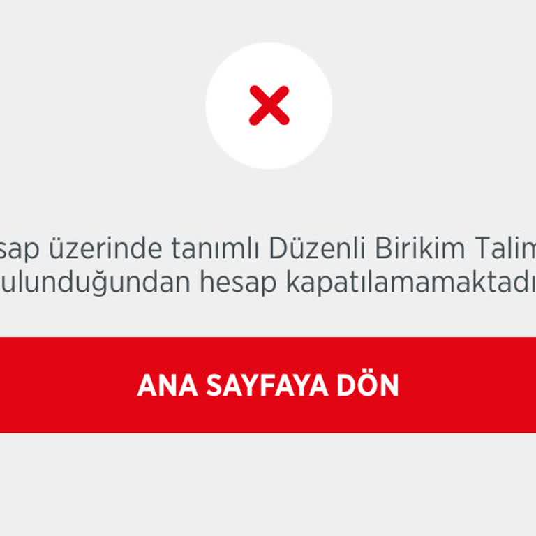 Ziraat Mobilde Görünmeyen Talimat Hesap Kapatmayı Engelliyor