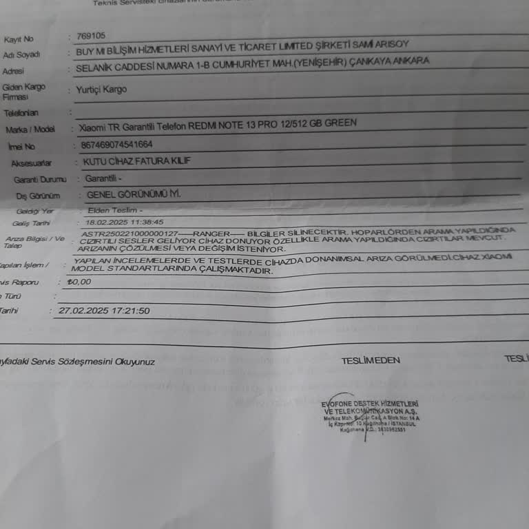 Xiaomi Mağazasından Alınan Telefonun Hoparlör Sorunu