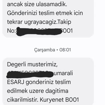 Kuryenet Teslimat Sorunu Ve Eşarj İletişim Eksikliği