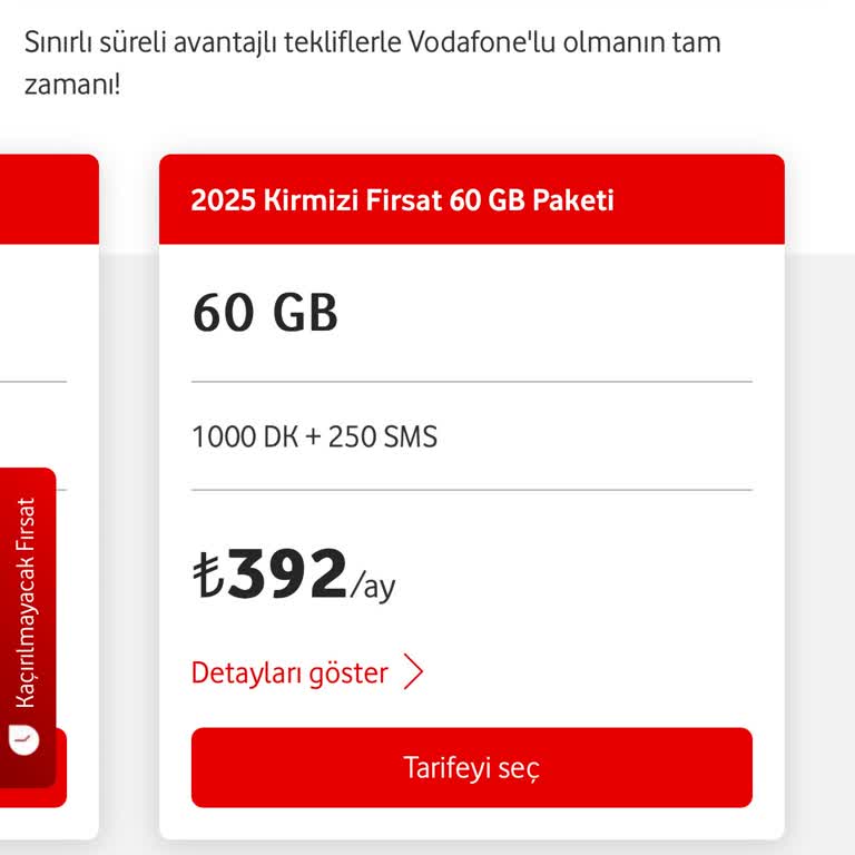 Vodafone'dan Taahhütlü Fiyat Farkı Sorunu