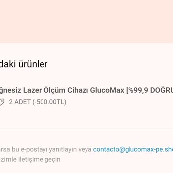 Glucomax Cihazı Siparişimde İletişim Sorunu