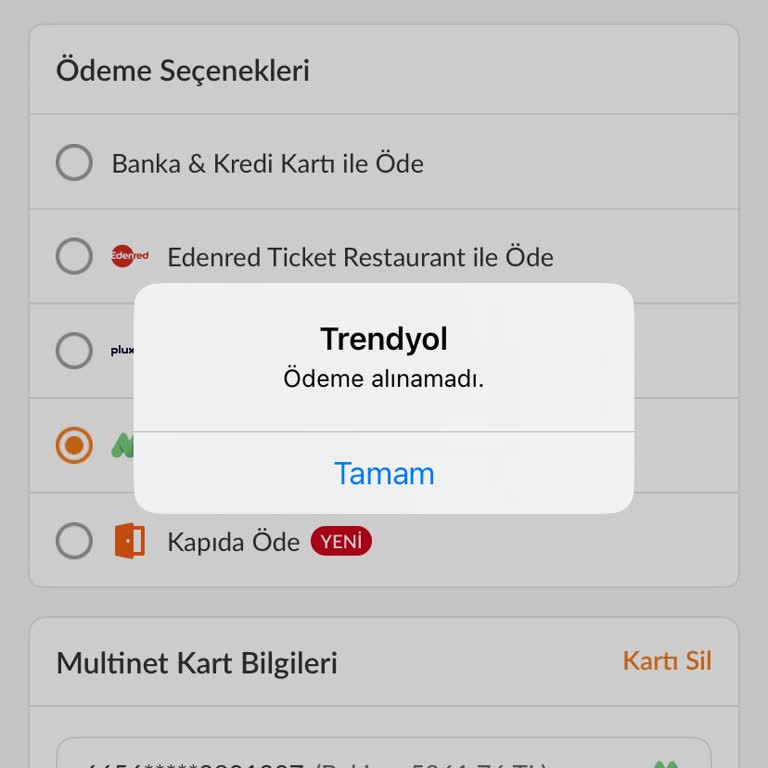 Trendyol Yemek'te Multinet Ödeme Sorunu Ve Müşteri Hizmetleri İlgisizliği