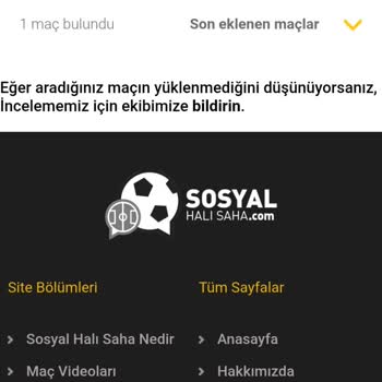 Halı Saha Maç Videoları Yine Eksik