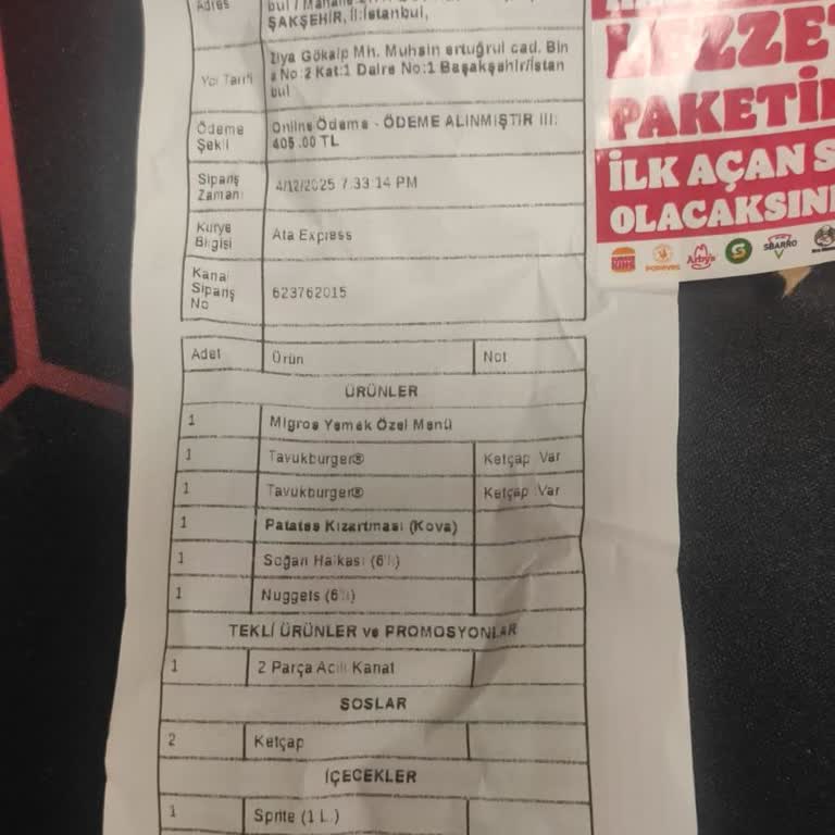 Eksik Sipariş Ve Yetersiz Müşteri Hizmeti