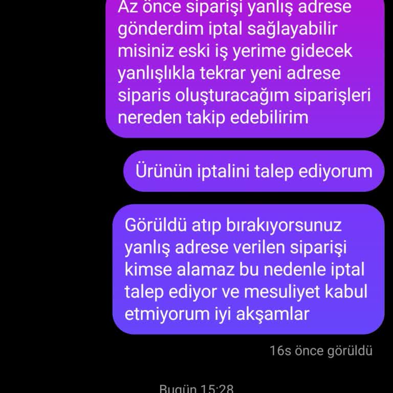 Sipariş İptali Talebine Cevap Vermeyen Ve Engelleyen Satıcı