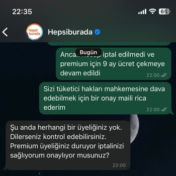 Hepsiburada Premium Üyelik İptali Sorunu