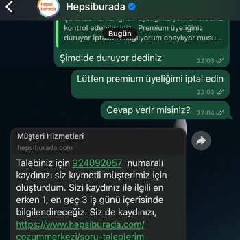 Hepsiburada Premium Üyelik İptali Sorunu
