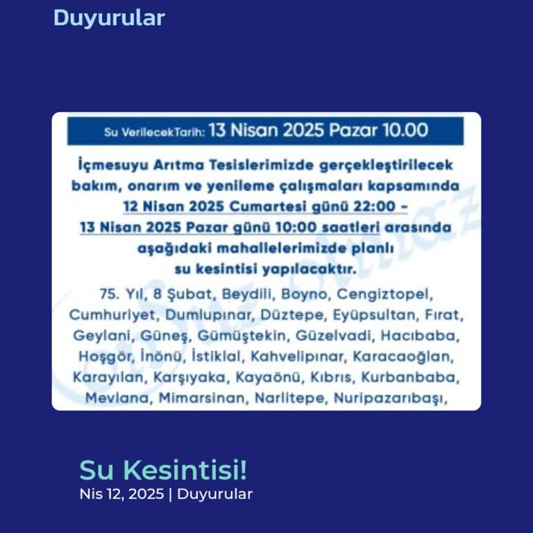 Sürekli Su Kesintileriyle Mücadele