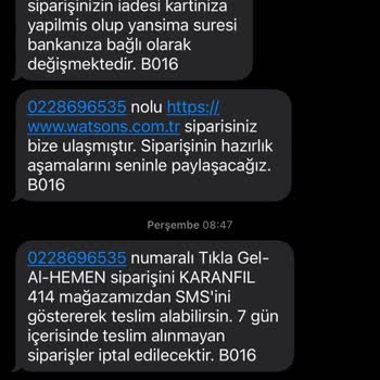 Watsons'ta İade Karmaşası Ve Para İadesi Sorunu