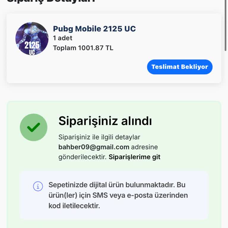 Satın Alınan UC'nin Hesaba Geçmemesi